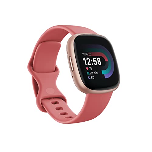 Fitbit Versa 4 Fitness Smartwatch: Pink Sand/Copper Rose