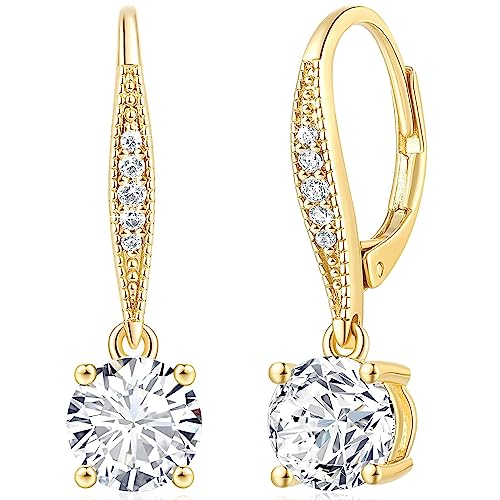 Cossa 14K Gold Dangle Earrings with Cubic Zirconia