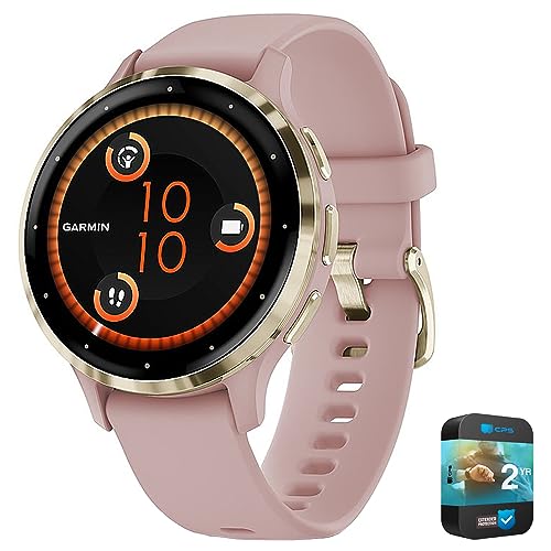 Garmin Venu 3S Gold Steel Bezel with Dust Rose Case GPS Smartwatch