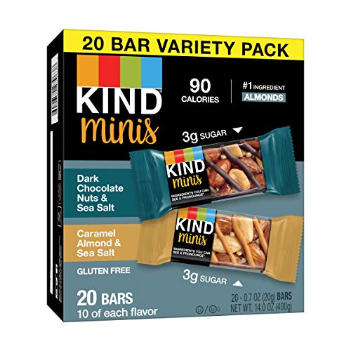 KIND Minis Snack Bars: Dark Chocolate Nuts & Sea Salt and Caramel Almond & Sea Salt Variety Pack