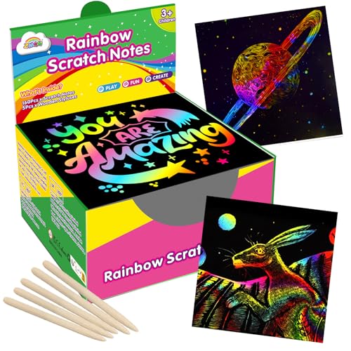 ZMLM Rainbow Scratch Art Mini Notes Set