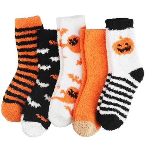Floconssy Fuzzy Halloween Socks for Women