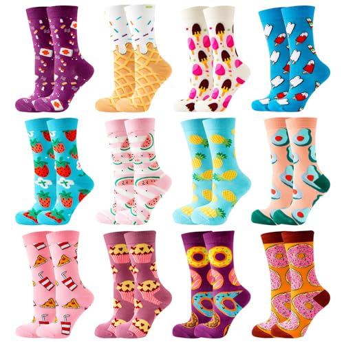 GLCMXMART Women's Graphic Crew Socks