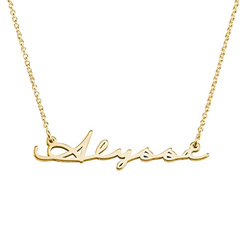 MyNameNecklace Personalized Signature Gold Plated Pendant