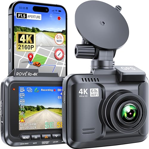 ROVE R2-4K Ultra HD Dash Cam with Built-in WiFi and GPS