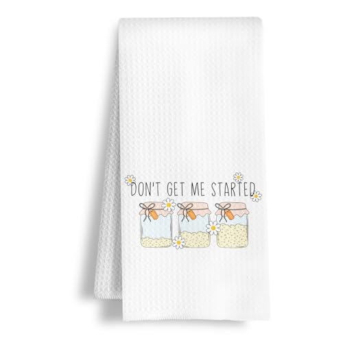 HSIASHENG Funny Sourdough Baking Kitchen Towels, Gifts for Sourdough Bakers Baking Lovers Dish Towels, Bread Maker Gifts Hand Tea Towel for Dining Kitchen, 16x24 Inch