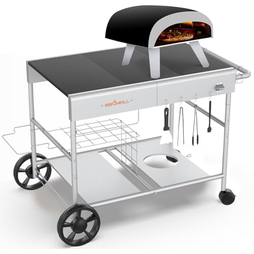BBQMall Pizza Oven Table for Ooni, Ninja and Blackstone