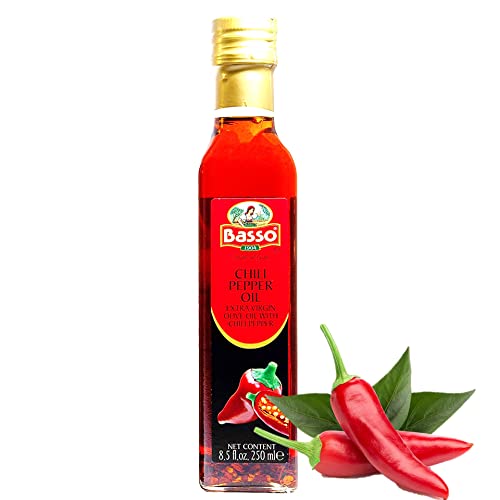 BASSO 1904 - Spicy Chili Oil, Infused Premium Olive Oil, 8.5 Fl Oz (250 ml)